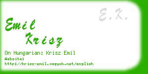 emil krisz business card